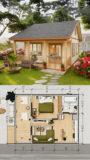 13K views · 88 reactions |  #fblifestyle A practical and cozy 1-bedroom small house design — perfect for simple living with a clean and efficient layout. #SmallHome #1bedroom #floorplan 혍혰혳 혪혯혴혱혪혳혢혵혪혰혯 혪혥혦혢혴 혖혯혭혺 #housedesign #dreamhouse ℂ핣핖핕핚핥 핥할 ℝ핚하학핥핗핦핝 핆함핟핖핣 | Dream House | Facebook