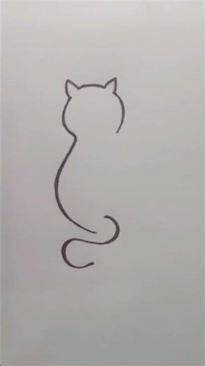 simple one line Cat drawing