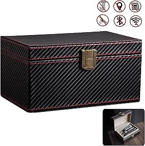AtfArt Faraday Box for Car Keys Carbon Fiber Leather Signal Blocker Box for iphone & Car Keys Rfid Key FOB Protector Anti-Theft Faraday Box (Big Box 7.67 * 4.92 * 3.93 IN / 19.5 * 12.5 * 10cm)