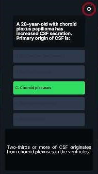 MRCP QUIZ, Neurophysiology: Brain Fluid Dynamics & Pathology