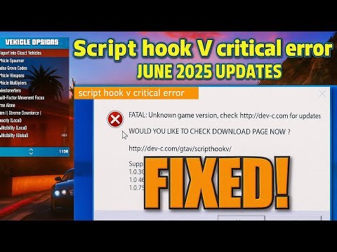 How to Fix Scripthookv Critical Error in GTA5 | June 2025 Update|| GTA 5 scripthook v error