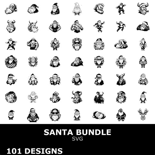 Santa SVG Bundle, Santa Clipart, Cutting Files for Cricut - Etsy