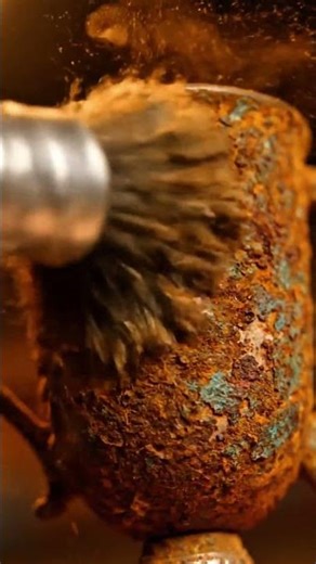 Watch This Rusty Trophy Transform in 8 Seconds #rustremoval #restoration