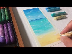 How to draw beach sky scenery / Easy Oil Pastel Drawing for Beginners step by step / YoungYi