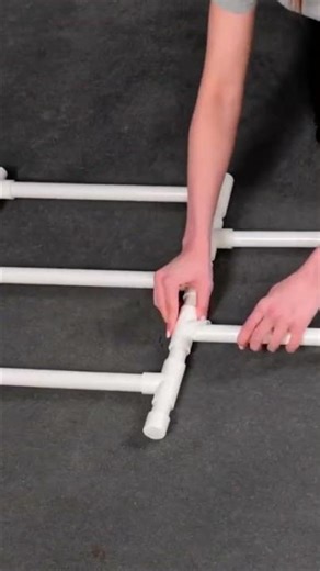 Trick thing DIY Shoe Rack: Industrial Look with PVC Pipe & Wood Hack! #lifehacks #diy