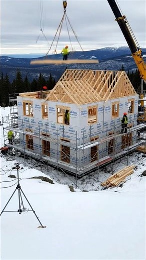 Building a Snow Mountain House From Scratch ❄️🏔️ | Full Timelapse (No Music)