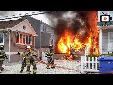 House on Fire! Firefighters Rescue Trapped Residents and Put Out Flames