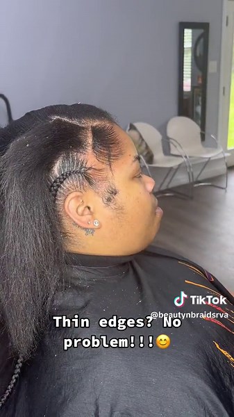 Thin edges are never a problem 😌 Loving these zigzag parts 😍🔥 #rvabraider #knotlessbraids #stitchbraids #tiktokbraider #rvahairstylist #braider #braidstutorial #boxbraids #goddessbraidsnaturalhair #bohobraids #bohobraidstyle #bohobraidtutorial
