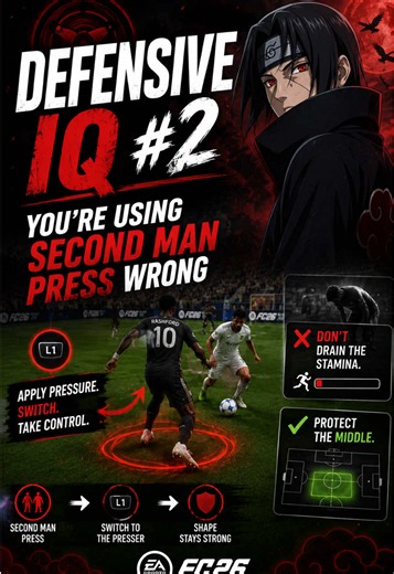 Most players think second man press wins the ball. It doesn’t. Used correctly, it helps you control space. Used incorrectly, it pulls your defenders out of position and hands your opponent easy passing lanes. #fc26 #ultimateteam #fyp #futchamps #eafc