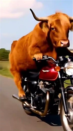 Cow Riding Motorcycle 😝🤣 | Funniest Animal Moment Ever! #funny