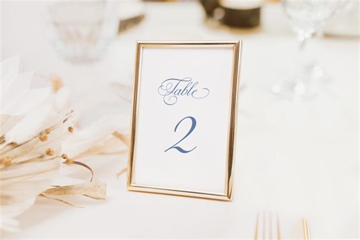 Wedding Table Number Template, 4x6, Dusty Blue Script Corjl Editable Table Numbers Printable Digital Download BPER - Etsy