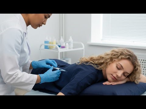 Injection💉to girl and crying in pain