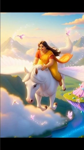 Ellie’s Magical Ride on a Flying Horse | Fantasy Adventure Animation😉beautiful video#short videos