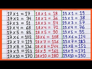 Learn table of 17, 18 & 19 | 17 ka table | 18 ka table | 19 ka table | table of 19 | 17 ka pahada