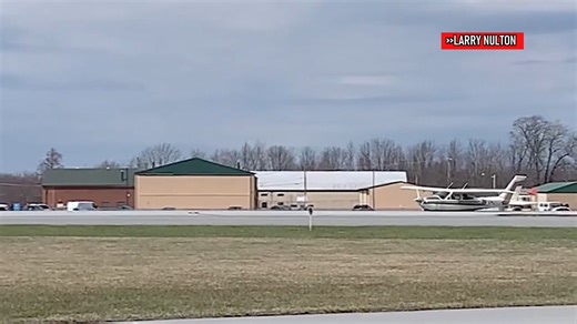 Here's another view of the plane that had to make an emergency belly landing in Johnstown after its landing gear wouldn't lock into place. MORE DETAILS: https://wjactv.com/news/local/distressed-aircraft-emergency-belly-landing-johnstown-airport-cambria-county-pennsylvania-first-responders-airplane-pilot-gear-issue# | WJAC-TV News