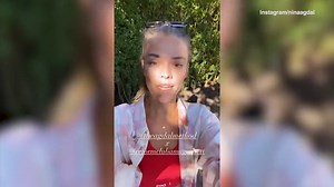 Nina Agdal looks raidant as she hosts outdoor workout session