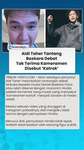 Aldi Taher Tantang Baskara Debat Tak Terima Kameramen Disebut ‘Katrok’