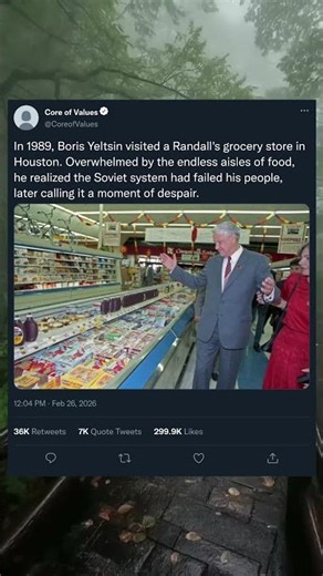 When Boris Yeltsin Saw Capitalism Up Close 🥫 #PoliticalHistory #USSR #ViralHistory
