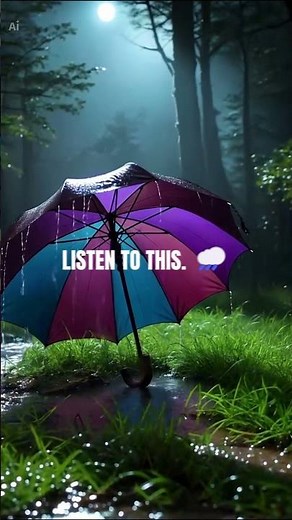 Rain on Umbrella for Sleep 🌧️ 10 Hours Black Screen Rain Sounds #Shorts