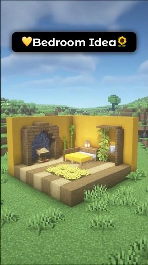 Simple Aesthetic Yellow Bedroom Design Idea In Minecraft! 💛✨