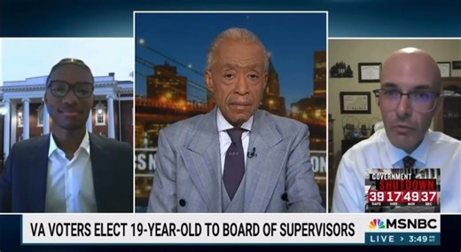 Today on MSNBC’s #PoliticsNation with Al Sharpton, we highlighted a powerful story about leadership, mentorship, and the next generation stepping up to serve. In Surry County, Virginia, 19 year old Cameran Drew made history winning a seat as county supervisor by just ten votes over his former high school civics teacher, Kenneth Bell. Both joined me to talk about the race, their mutual respect, and how this moment shows the importance of inspiring young people to lead in their own communities. | 