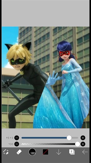 Miraculous ladybug and cat noir New look Elsa frozen #miraculousladybug