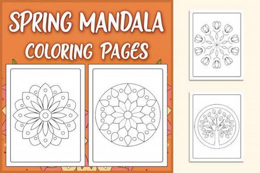 Spring Mandala Coloring Pages Floral Art, Relaxing Adult Designs PDF Download - Etsy