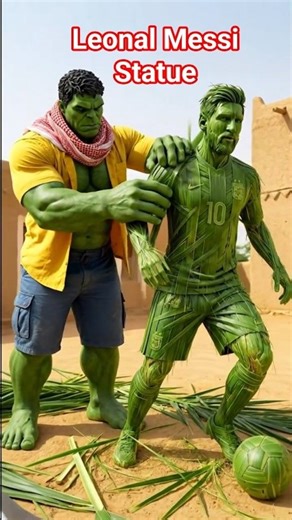 يصنع ميسي من أوراق جوز الهند🥥😱 لن تصدق النتيجة | Messi Statue with Palm Leaf |Arabic Stories #messi
