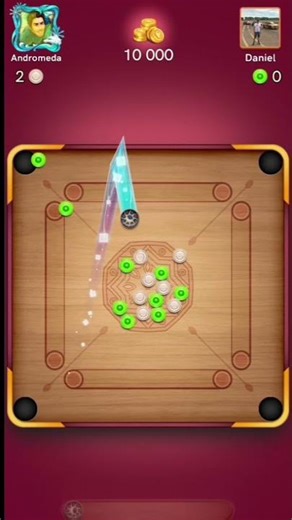 Andromeda beats Daniel | #carom #gaming #shorts