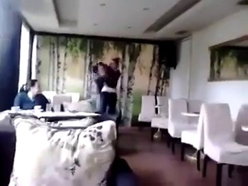 Guy tries to beat a girl up twice - he gets taken down and restrained once and he gets rocked the second time