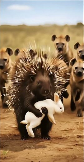 Porcupine shoots quills for self defense