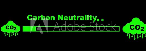 Carbon neutrality concept. increasing loading with carbon reduction for decrease CO2 or carbon neutral. Net zero greenhouse gas emissions target. Climate neutrality long term strategy.