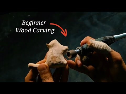 Easy Cat Wood Carving for Beginners | Dremel 4000 & Knife