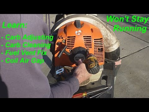 Stihl Hard to Start & Won't Stay Running (Carb Clean & Tune, Fuel Vent Fix, Coil Air Gap)