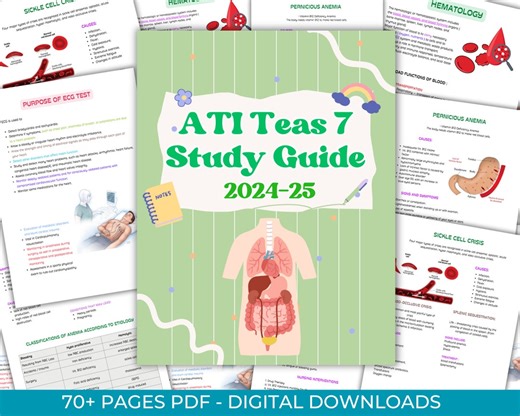 ATI TEAS 7 Study Guide 2024-25: Nursing Notes (digital Download) - Etsy