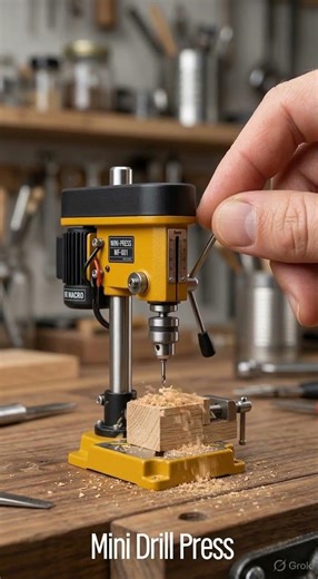 “Precision in every drill 🔩 Compact mini press delivering perfect results on wood with smooth