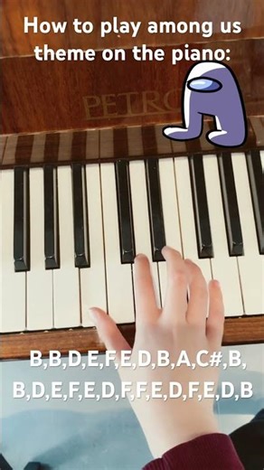 How to play among us theme on the piano | among us #amongus #tutorial #amongusthemeonpiano