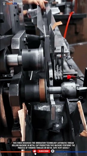 Innovation Technology Automatic Thread Rolling Machine: Metal Cap Threading #tech