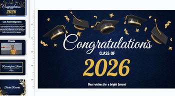Editable graduation slides and baby video template