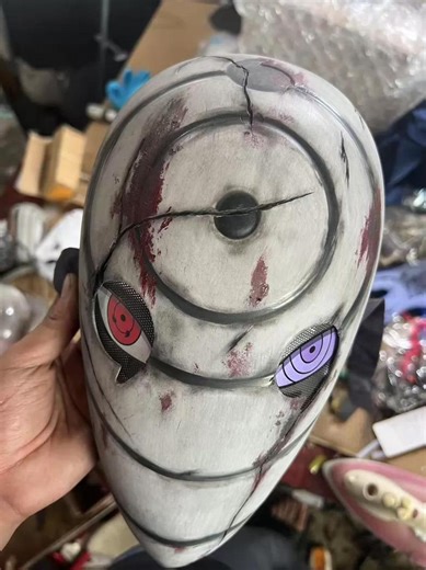 Akatsuki Obito Mask Cosplay With LED Glowing Eye, Handmade Distressed Anime Costume Mask - Etsy