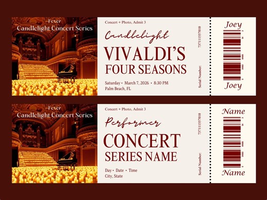 Customizable Concert Ticket Template - Elegant Music Event Keepsake (canva Editable, Printable) - Etsy