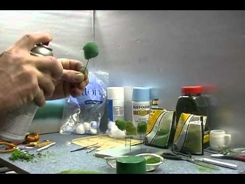 MODEL RAILROAD COTTON BALL TREES