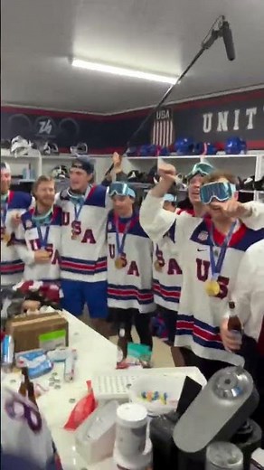 Olympic gold…brought to you courtesy of the red, white and blue 🇺🇸 🎥: Charlie McAvoy