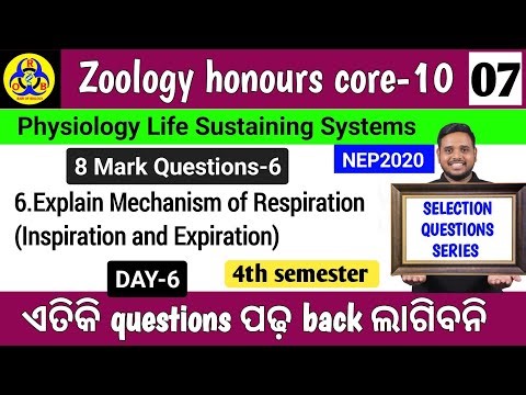 8 Mark question-6|Zoology honours core10|Physiology Life sustaining systems|4th semester
