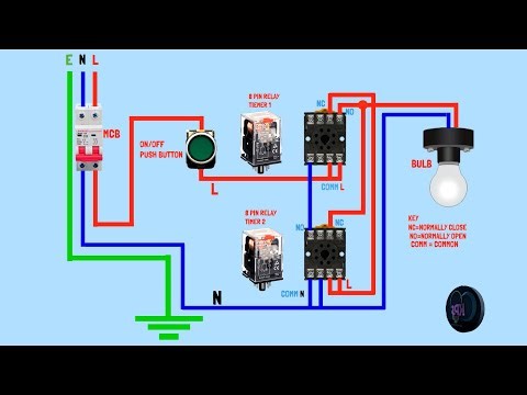 Auto ON/OFF Using Two Timers Wiring Connection Animation | Automatic Timer Control Circuit