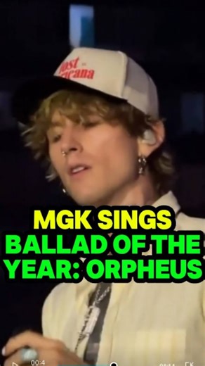 machine gun kelly updates / fan page backup on Instagram: ""orpheus" by mgk is officially the ballad of the year. 📝: mgk performed his song "orpheus" at the Grammy Museum in Los Angeles, California on October 1, 2025. This is the first time mgk has performed "orpheus," a song co-written by mgk and Megan Fox. This rooftop concert was called "The Drop: mgk." 🎥: @itsjusbrah via IG, grammymuseum via IG, "MGK - orpheus" on @AtomAgeStacy 's channel 🎶 this song: mgk - orpheus #mgk #machinegunkelly #