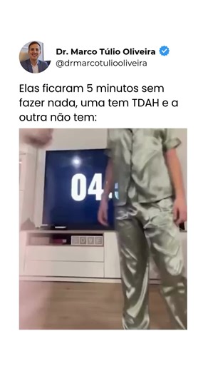 Marco Túlio Oliveira | Médico Psiquiatra CRM-DF 29597 RQE 20510 on Instagram: "Sabe aquela sensação de estar com um motor ligado por dentro? De não conseguir simplesmente... parar? A inquietação no TDAH é real. E vai muito além de "ficar parado". É mexer a perna sem perceber. É trocar de posição na cadeira várias vezes. É precisar estar fazendo alguma coisa sempre, mesmo quando você está cansado. É a mente acelerada enquanto todo mundo acha que você está tranquilo. É assistir um vídeo e já pegar