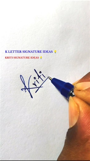 KRITI NAME SIGNATURE STYLE ✍️ || K LETTER SIGNATURE STYLE 🧡 #signature #art #shorts #ytshorts