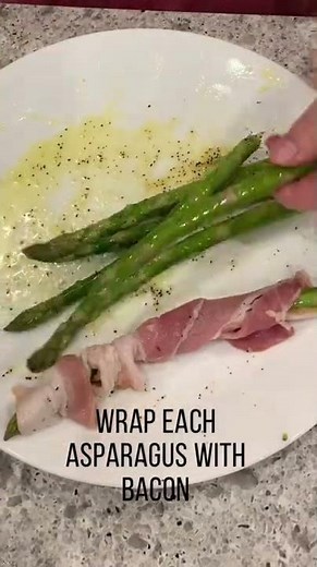 Crispy Bacon Wrapped Asparagus [ AIR FRYER RECIPE ]