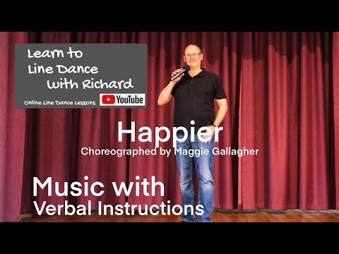 IMPROVER LINE DANCE LESSON 121 - Happier - Part 2 - Music with verbal instruction